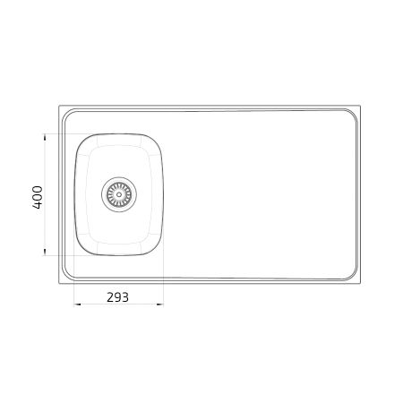 Dimensiones - Fregadero con escurridor de 1 cubo Granberg ESF