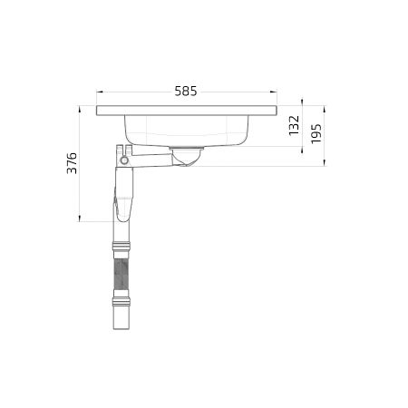 Dimensiones - Encimera combinada con 1 cubo y hueco para placa de cocción Granberg ESFS