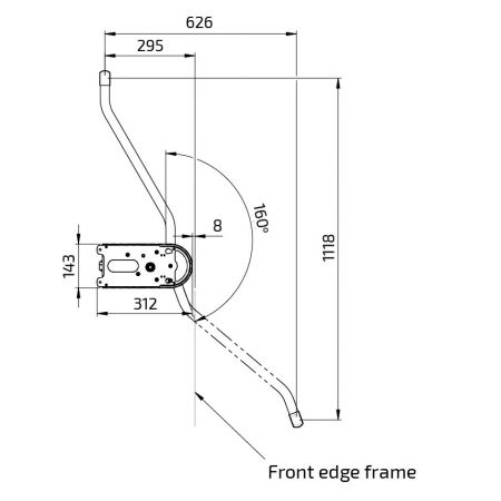 Dimensions - Electric Wardrobe lift Granberg Butler 722