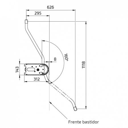 Dimensiones - Elevador de colgador de ropa - Butler 722