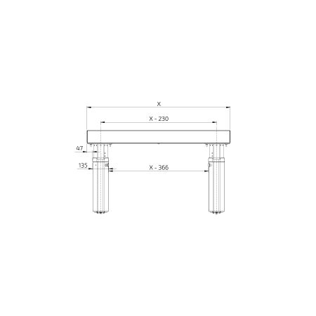 Dimensions - Worktop Lift, Manual adjustable, Manulift 6380HA - 103 mm front