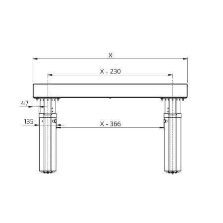 Dimensioni - MANULIFT 6380LA - 40 mm frontale