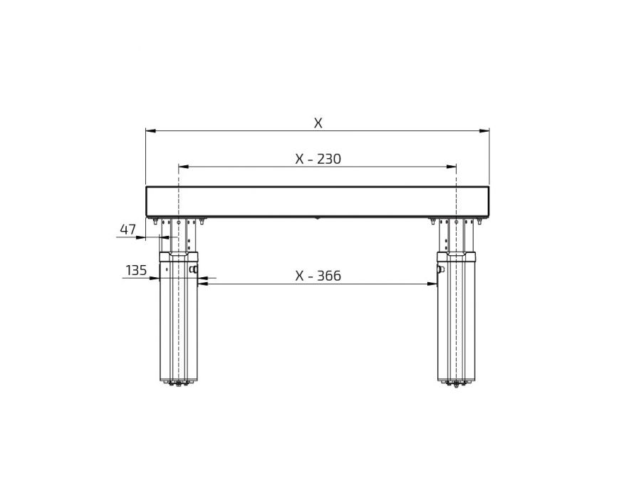 Dimensioni - MANULIFT 6380HA - 103 mm frontale