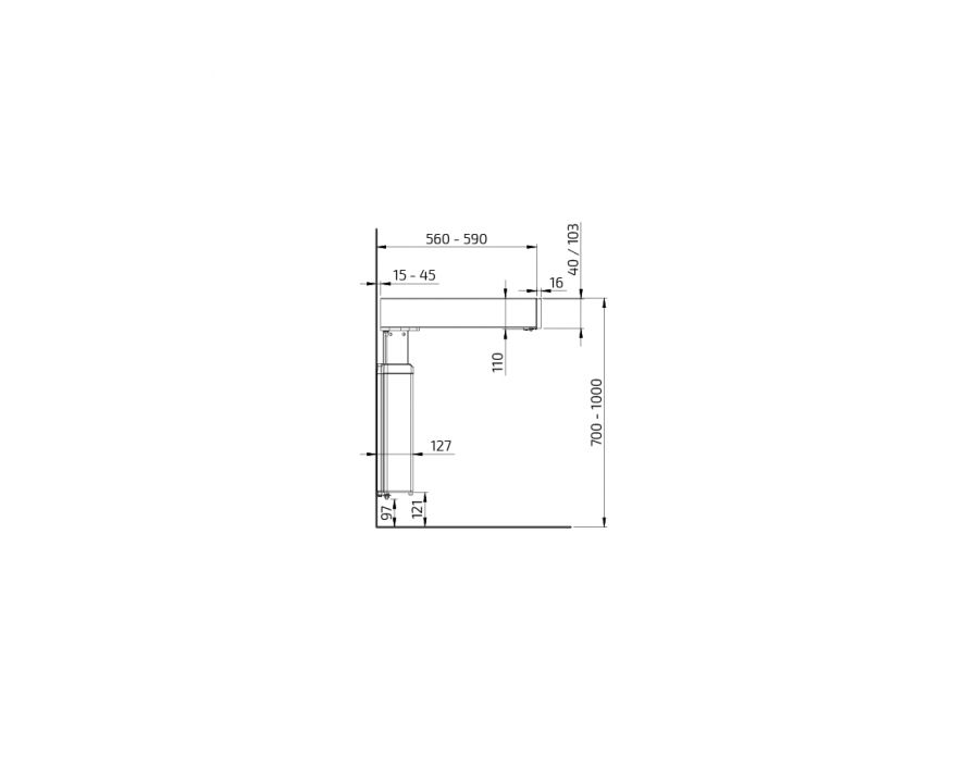Dimensions - MANULIFT 6380LA - 40 mm Façade