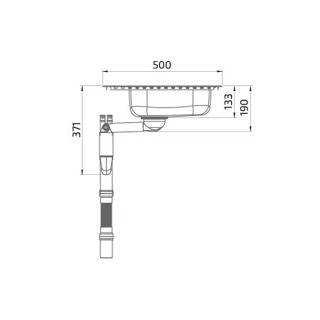 Dimensions - Wheelchair Accessible Inset Kitchen Sink Granberg ES11 - 49.6 cm