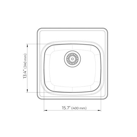 Dimensions - Wheelchair Accessible Inset Kitchen Sink ES11 - 19.5