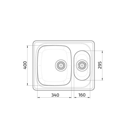 Dimensions - Wheelchair Accessible Inset Kitchen Sink Granberg ES20 - 61.6 cm