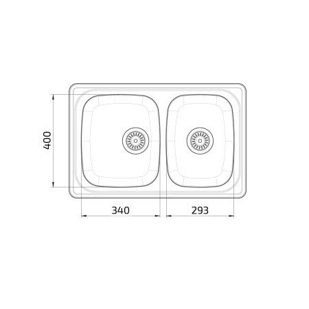 Dimensions - Wheelchair Accessible Inset Kitchen Sink Granberg ES30 - 76.6 cm