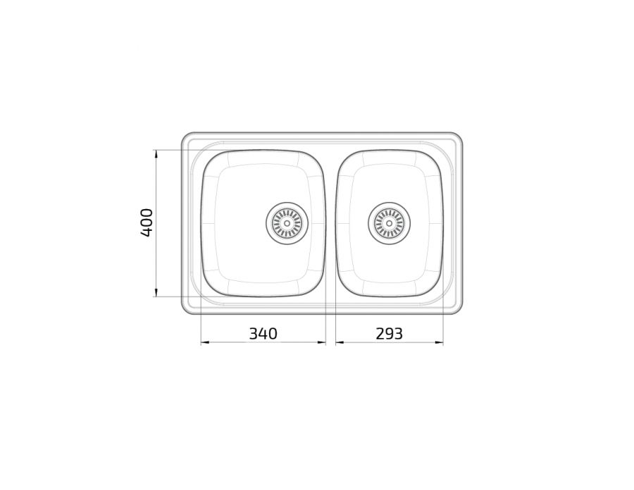 Dimensions - Wheelchair Accessible Inset Kitchen Sink Granberg ES30 - 76.6 cm