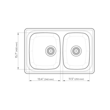 Dimensions - Wheelchair Accessible Inset Kitchen Sink ES30 - 30.2