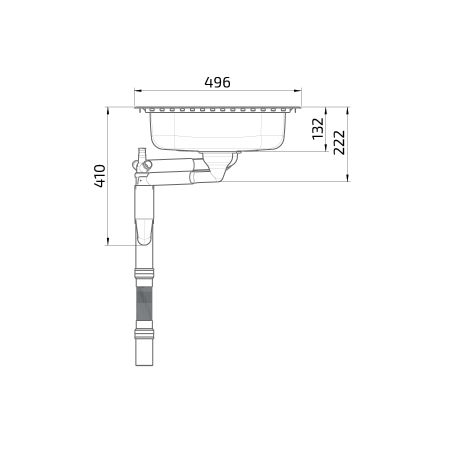 Dimensions - Inset Kitchen Sink Stainless Steel Granberg ES25 - 97.1 cm