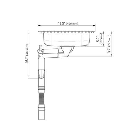 Dimensions - Wheelchair Accessible Inset Kitchen Sink ES25 - 38.2