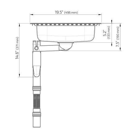 Dimensions - Wheelchair Accessible Inset Kitchen Sink ES10 - 17.4