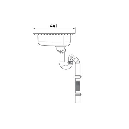 Dimensions - Wheelchair Accessible Inset Kitchen Sink Granberg ES10 - 44.1 cm