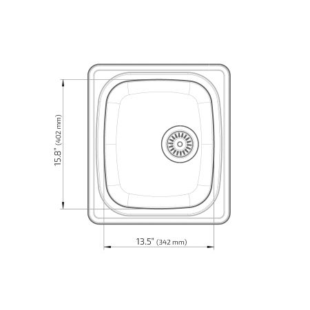 Dimensions - Wheelchair Accessible Inset Kitchen Sink ES10 - 17.4