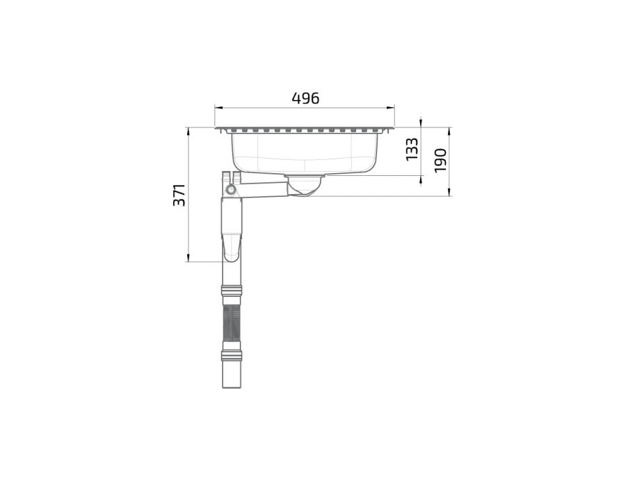 Dimensiones - Fregadero Granberg ES15, 76,6 cm