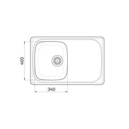 Dimensions - Wheelchair Accessible Inset Kitchen Sink Granberg ES15 - 76.6 cm