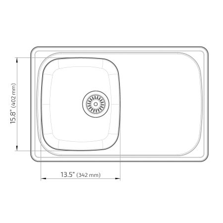 Dimensions - Wheelchair Accessible Inset Kitchen Sink ES15 - 30.2