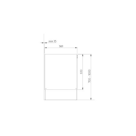 Dimensions - Sidelift 6400 Combi Kitchen Module 6400-ES30S4 - Cabinets under the entire lift