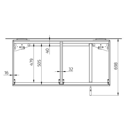 Måttuppgifter - Vevbar Bänklyft Manulift 6350 - Väggmonterad, 103 mm front