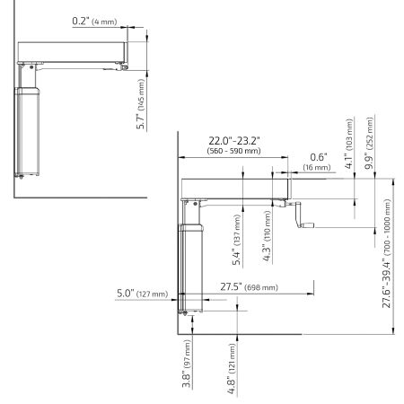 Dimensions - MANULIFT MODUL 6350HA, width 94