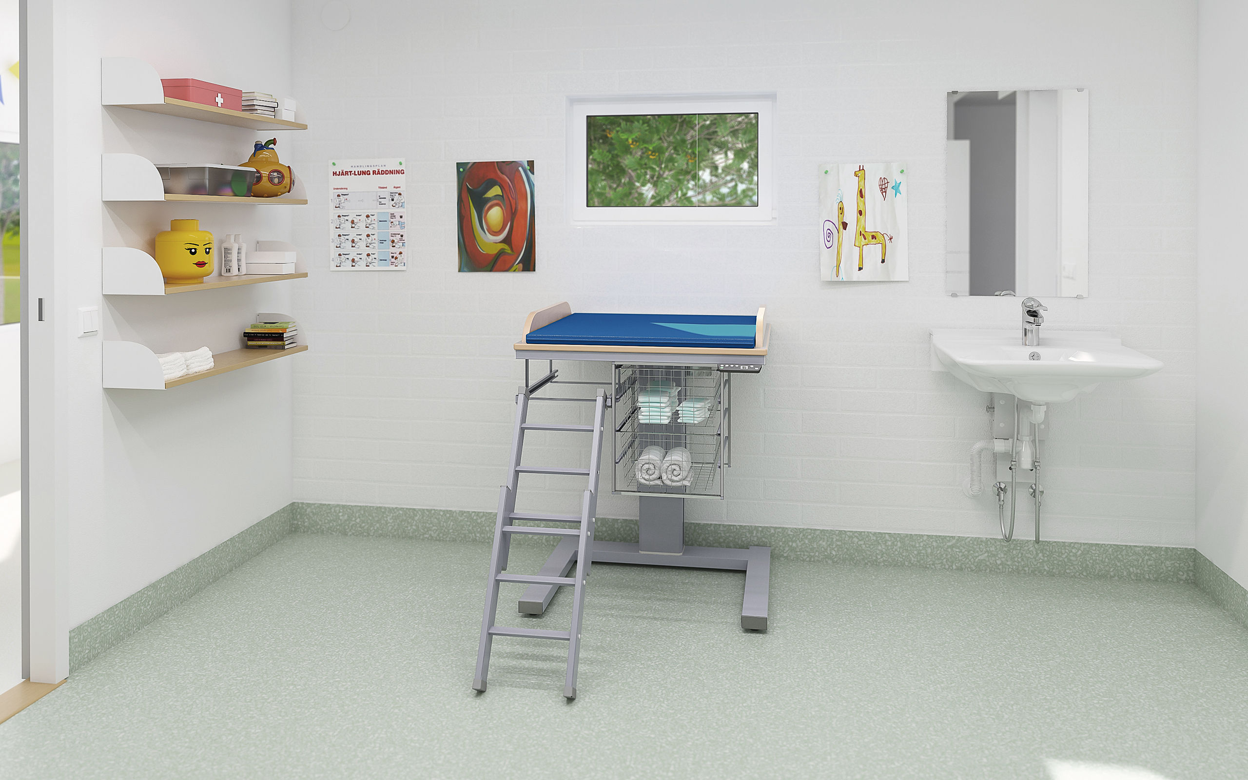 Daycare changing table with sink best sale