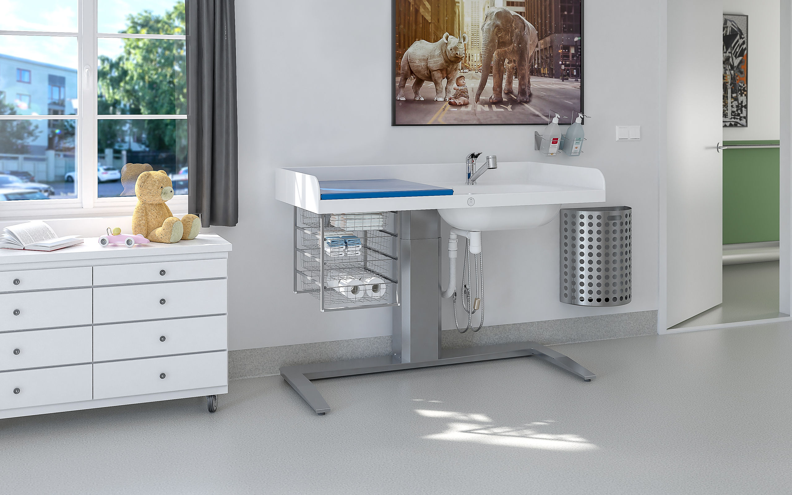 Table à langer électrique 343 - avec lavabo