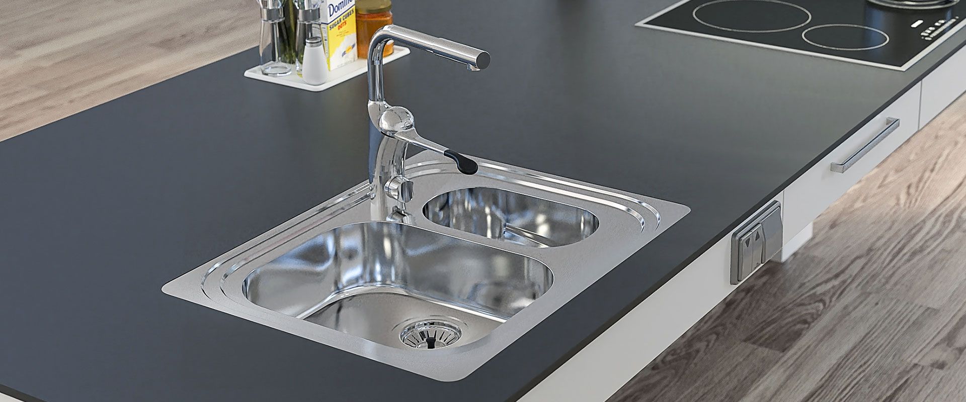 Wheelchair Accessible Inset Kitchen Sink Granberg ES20 - 24.3