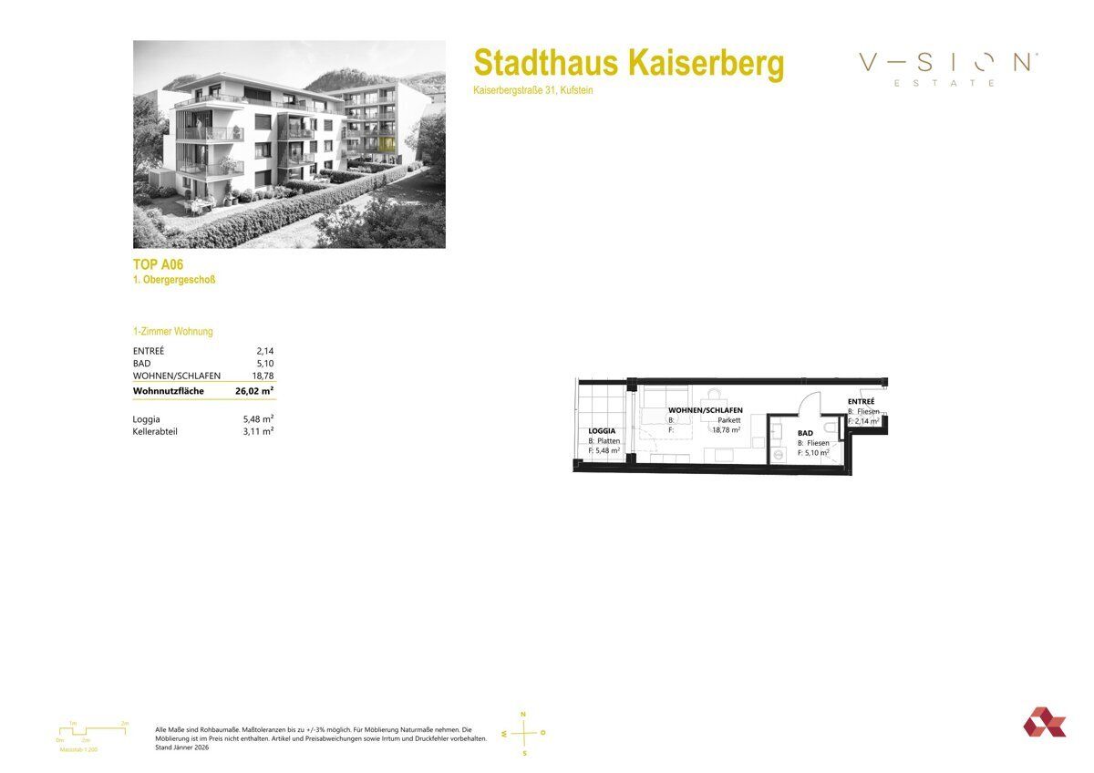 Grundriss – Etagenwohnung in Kufstein, Bild 7