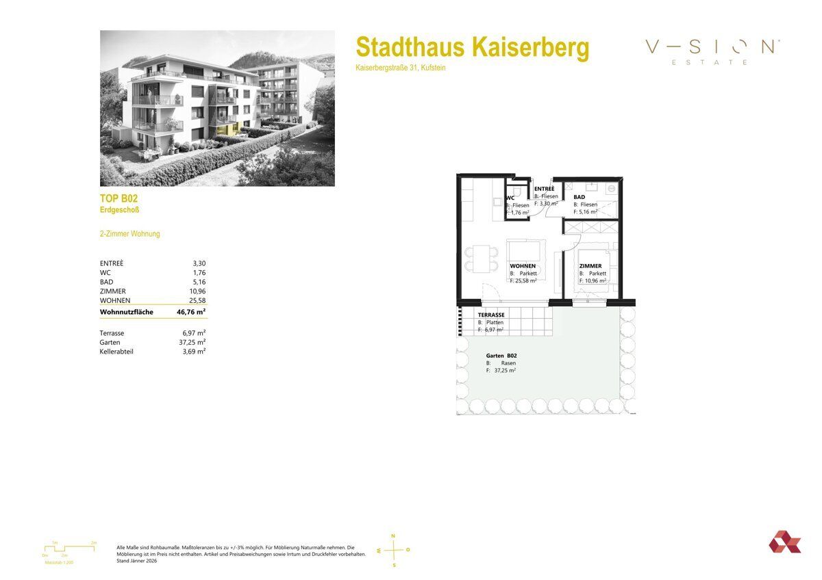 Grundriss – Garten- bzw. Terrassenwohnung in Kufstein, Bild 7