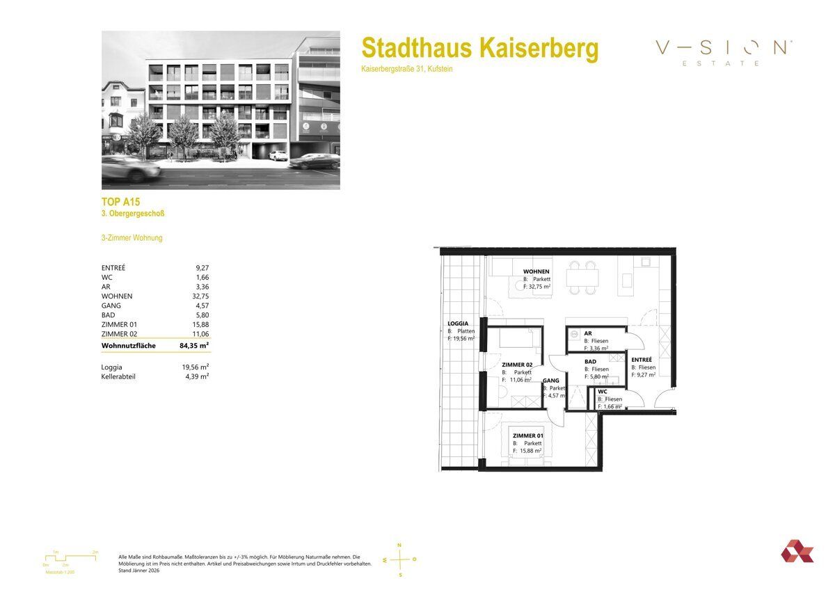 Grundriss – Etagenwohnung in Kufstein, Bild 7