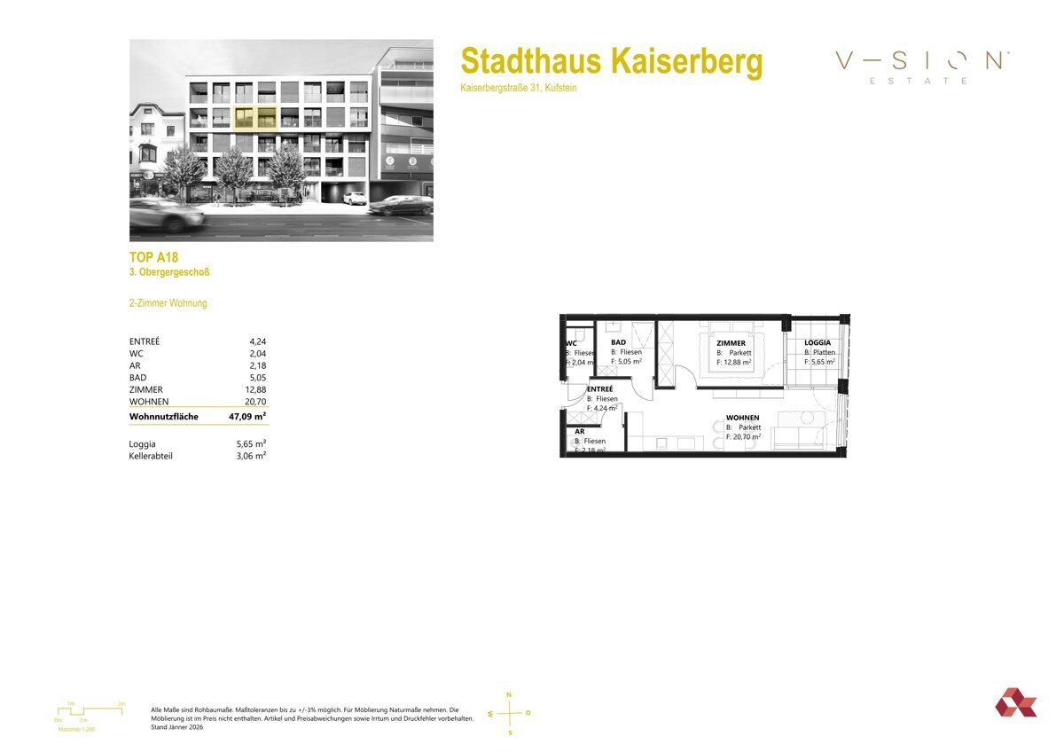 Grundriss – Etagenwohnung in Kufstein, Bild 7