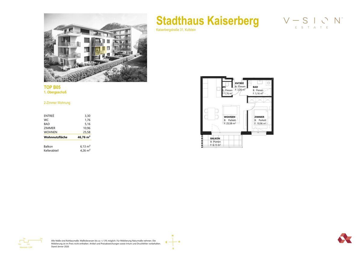 Grundriss – Etagenwohnung in Kufstein, Bild 7