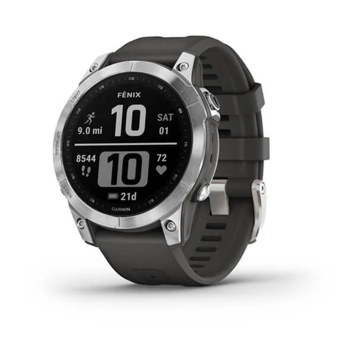 Garmin Fenix 7 — Silver with Graphite Band
