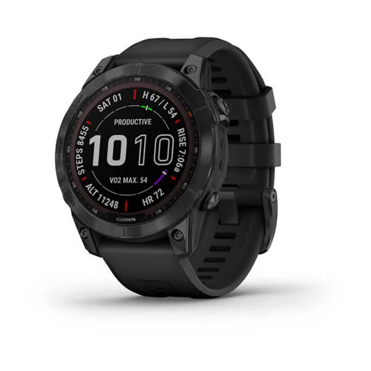 Garmin Fenix 7 Sapphire Solar — Black DLC Titanium with Black Band