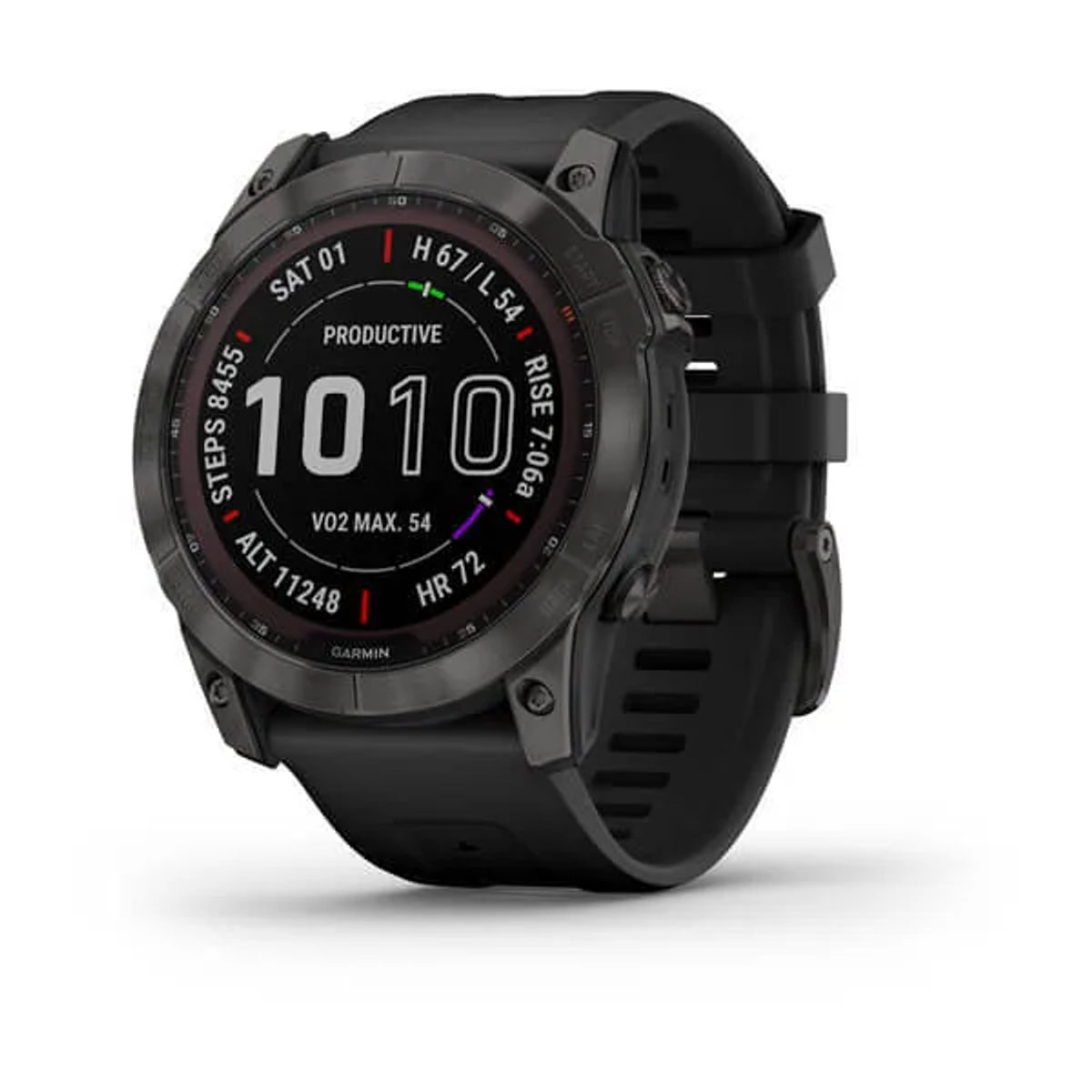 Garmin Fenix 7x Sapphire Solar — Carbon Gray DLC Titanium with Black Band
