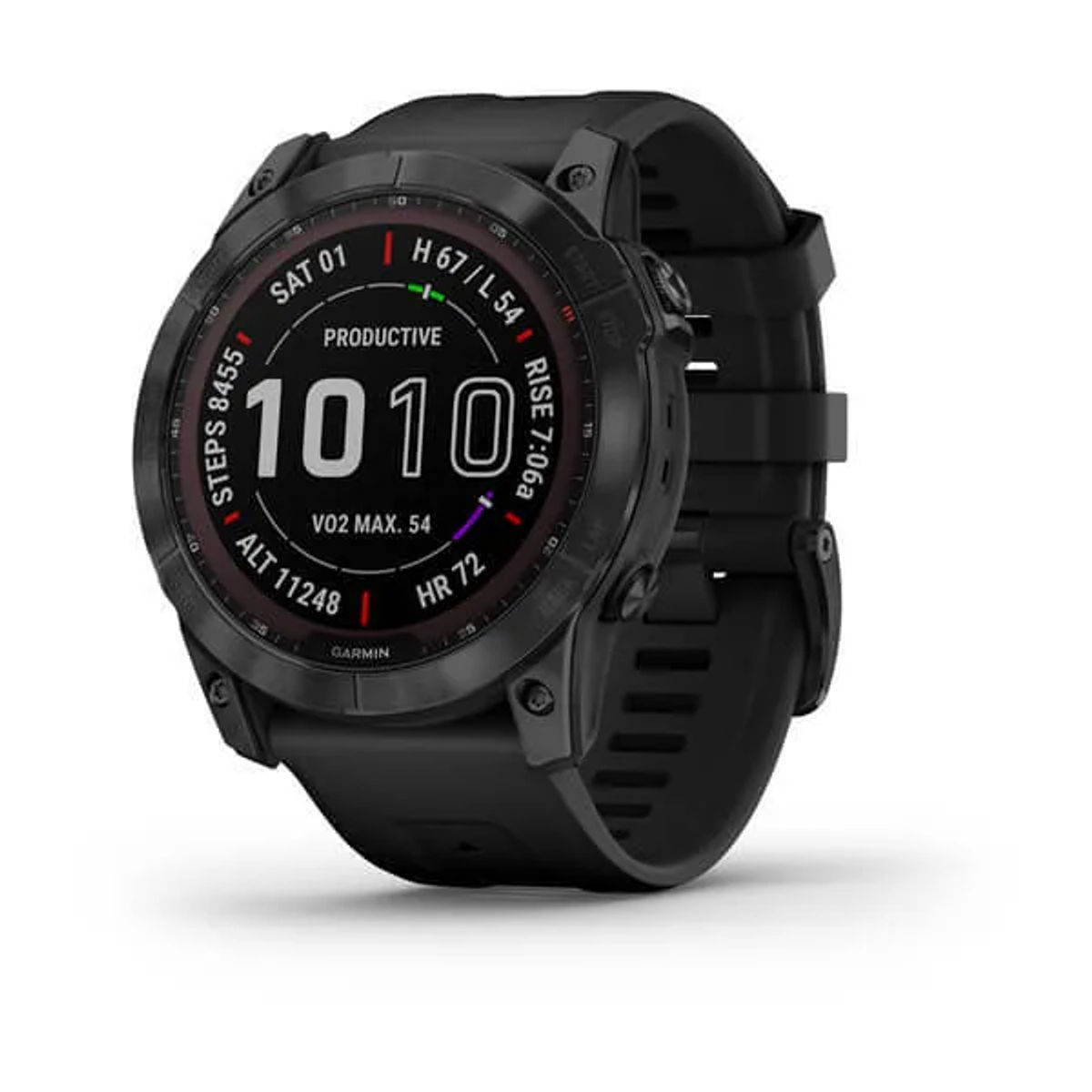 Garmin Fenix 7x Sapphire Solar — Black DLC Titanium with Black Band