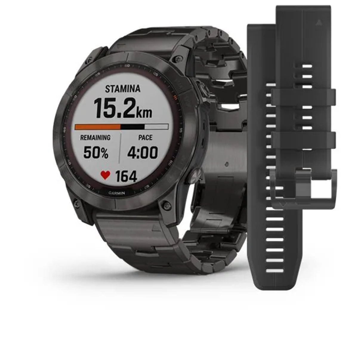 Garmin Fenix 7x Sapphire Solar — Carbon Gray Dlc Titanium With Titan Bracelet