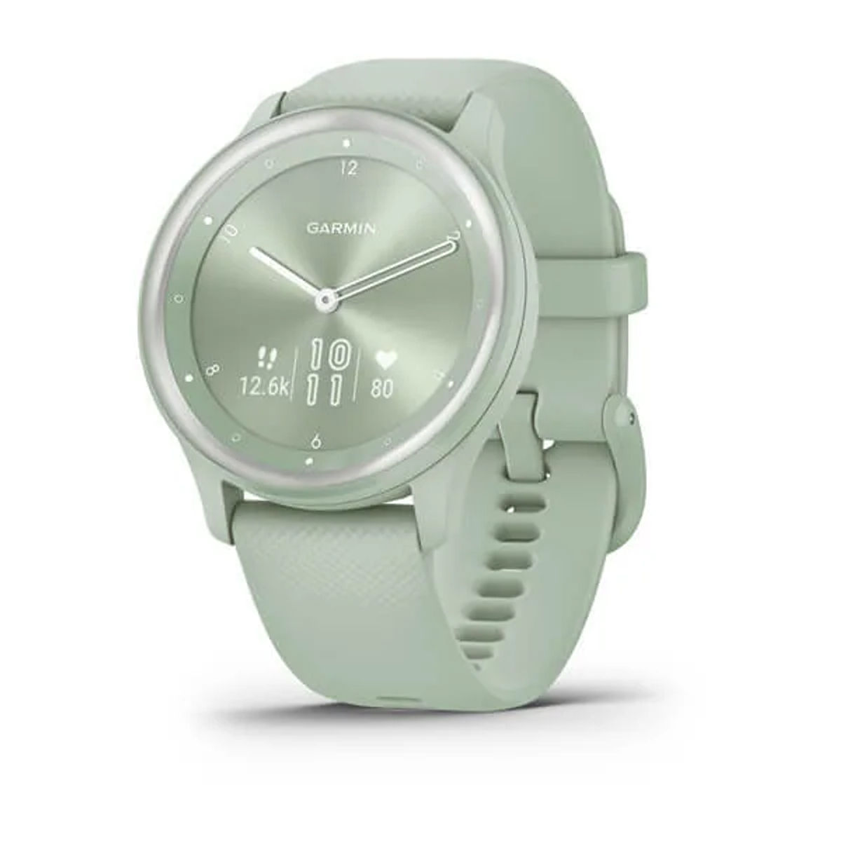 Garmin Vivomove Sport — Cool Mint Case with Silver Accents