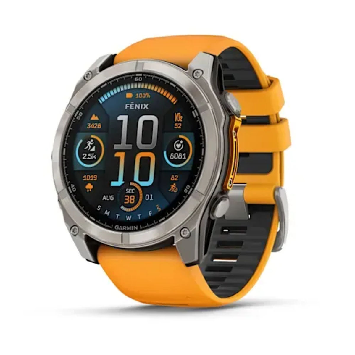 Garmin Fenix 8 51 mm AMOLED Sapphire — Titanium with Spark Orange/Graphite