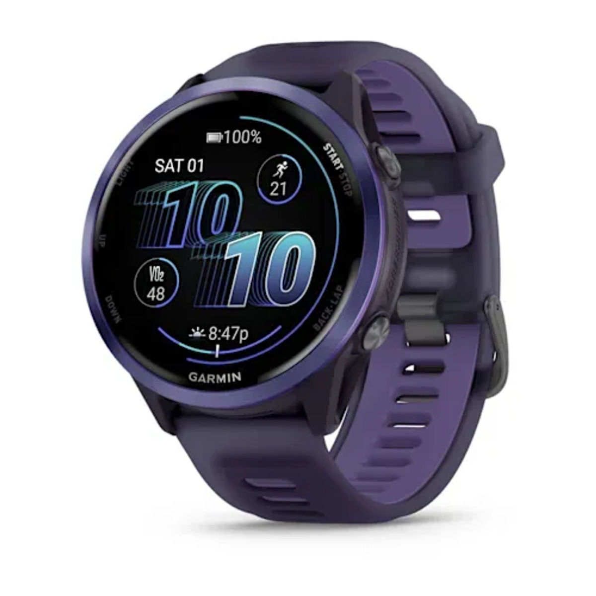 Garmin Forerunner 570 — 47 мм Алюминий цвета индиго с полупрозрачной полосой цвета имперского пурпура/индиго