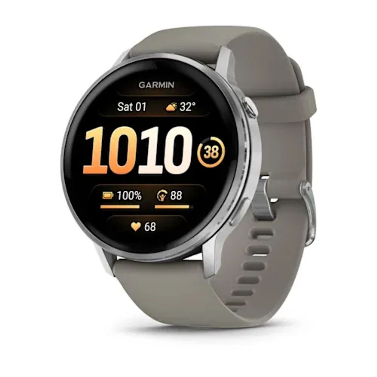 Garmin Venu 4 – 45 mm Silver with Silver Gray Silicone Band