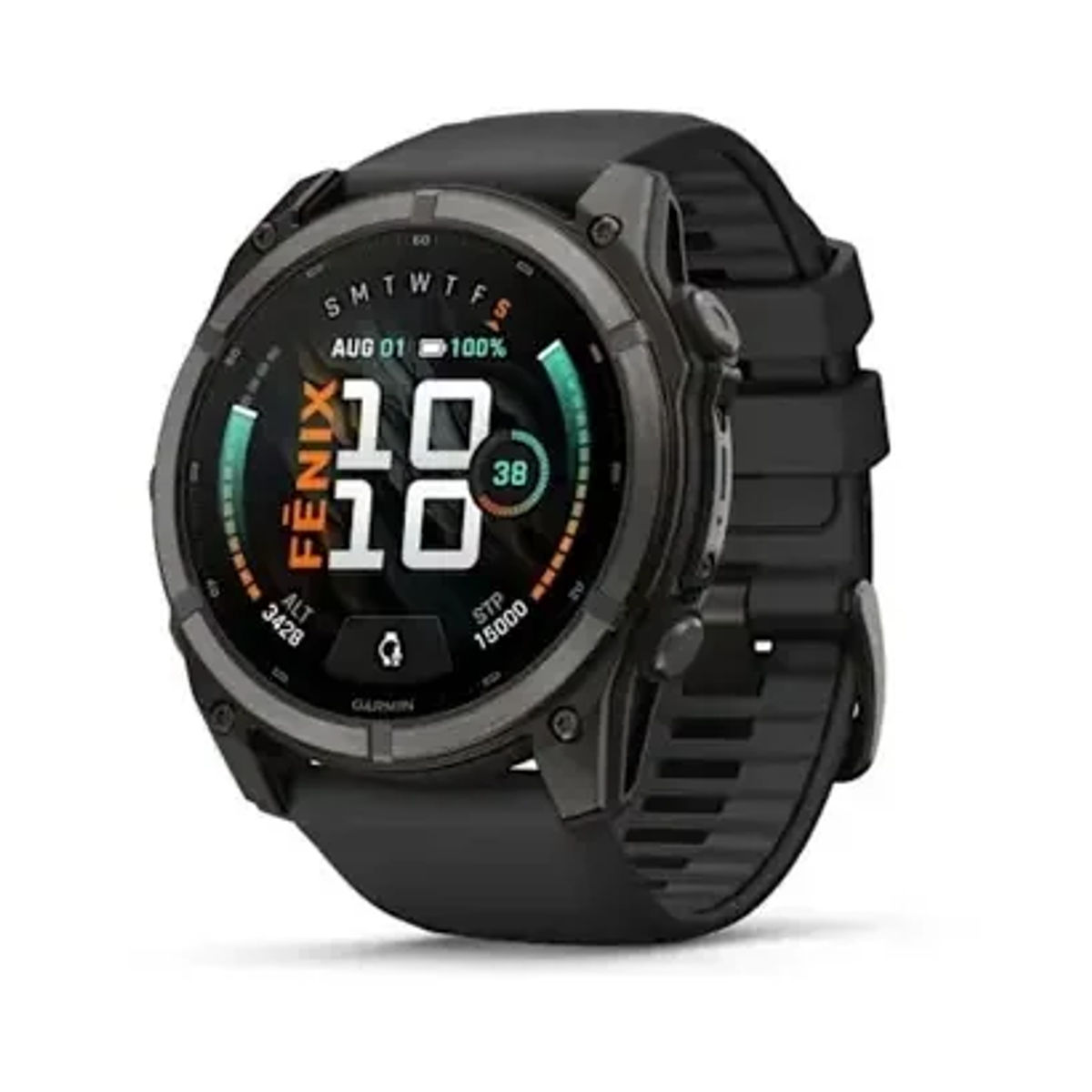 Garmin Fenix 9 51mm — Carbon Gray DLC Titanium with Black Silicone Band