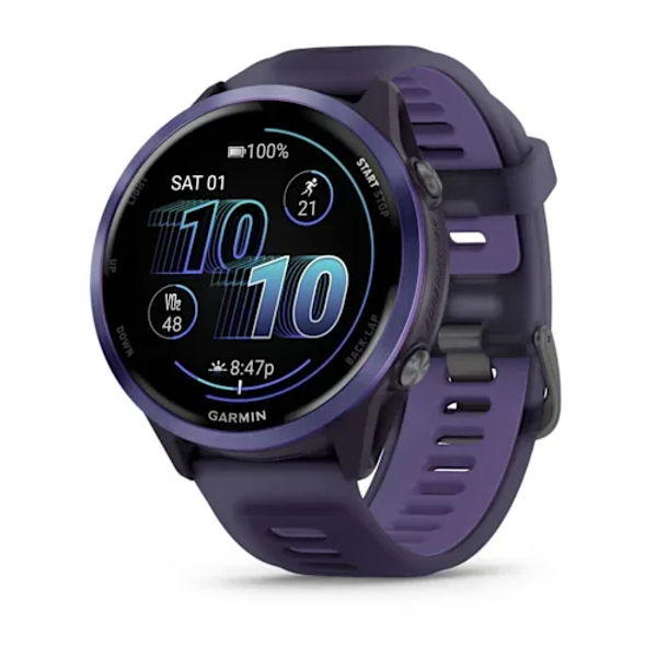GARMIN Forerunner 570 — 47 мм Алюминий цвета индиго с полупрозрачной полосой цвета имперского пурпура/индиго