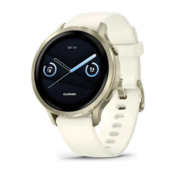 GARMIN Venu 4 – 41 mm Lunar Gold with Bone Silicone Band