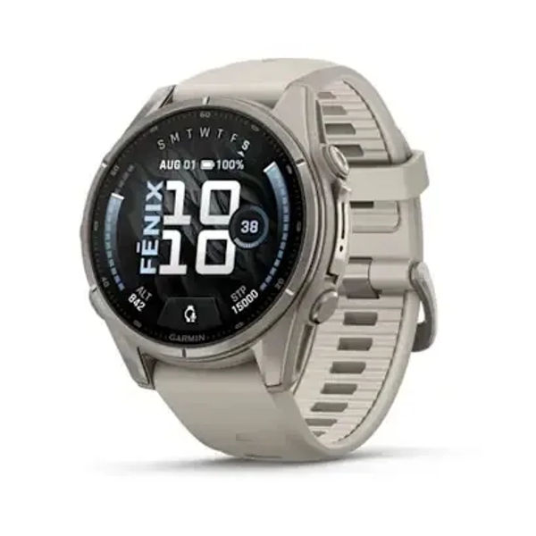 GARMIN Fenix 9 43 mm — Titanium with Fog Gray Silicone Band
