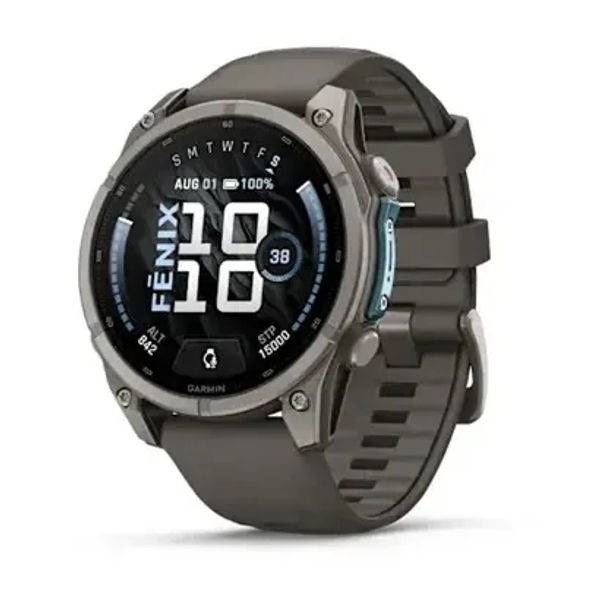 GARMIN Fenix 9 47mm — Titanium with pebble gray silicone band