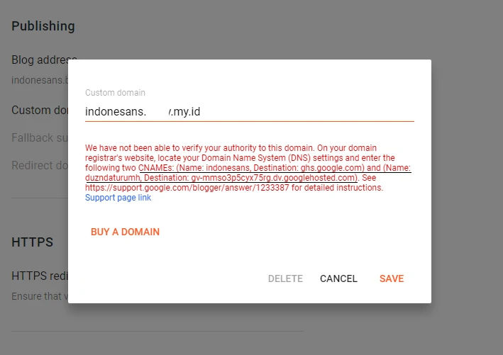 Cara Membuat Custom Subdomain di Blogger