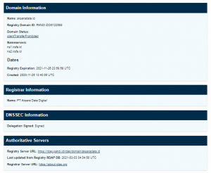Hasil Pencarian Whois Aksaradata