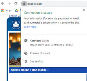 Website dengan EV SSL
